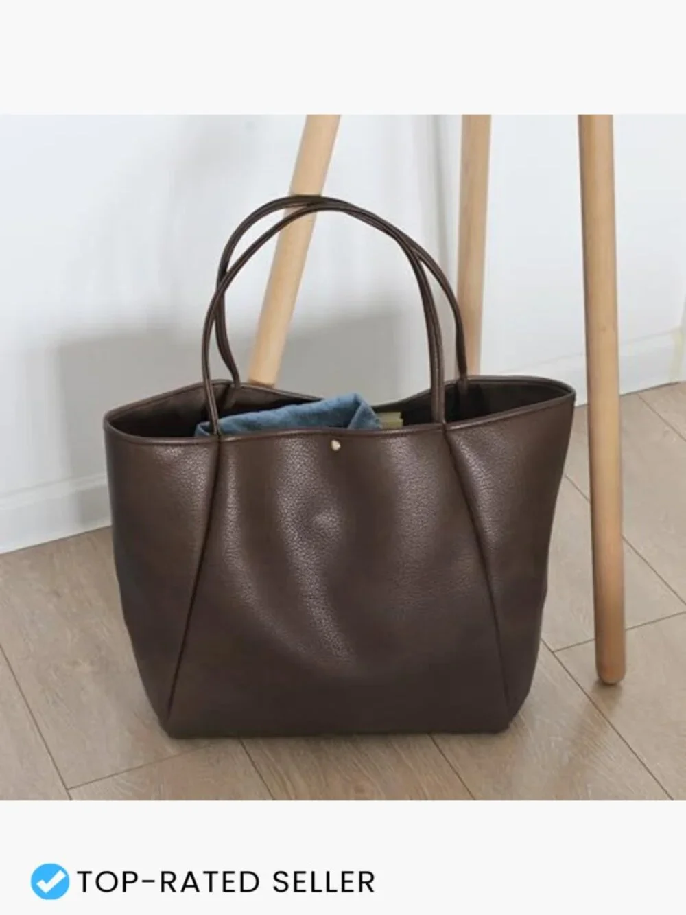Oversize Faux Leather Tote Bag Women Travel Weekender Shopper Handbag Slouchy